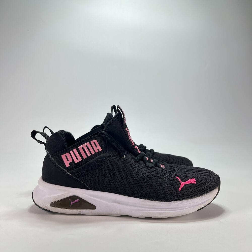 Puma Enzo 2 Uncaged Black Pink Athletic Running Shoes 376431-06 Youth Size 4C